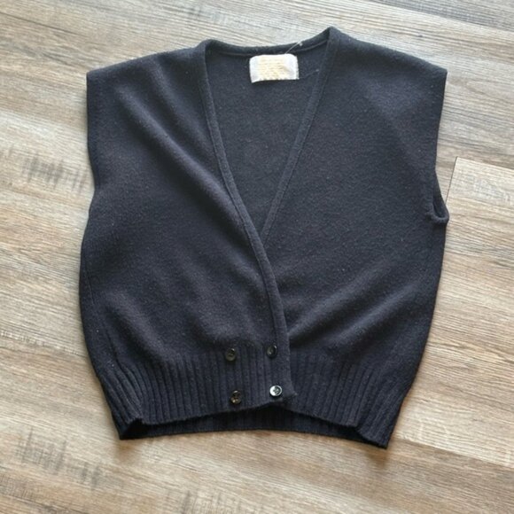 Vintage (like) Babaa/Ozma like Cropped Button Front SweaterVest top XS/S EUC - Picture 1 of 16